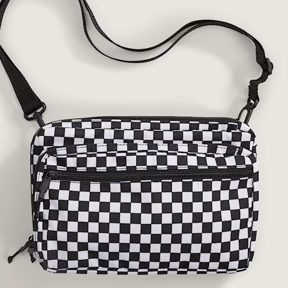 Checkered Black and White Crossbody Bag - Picture 4 of 4